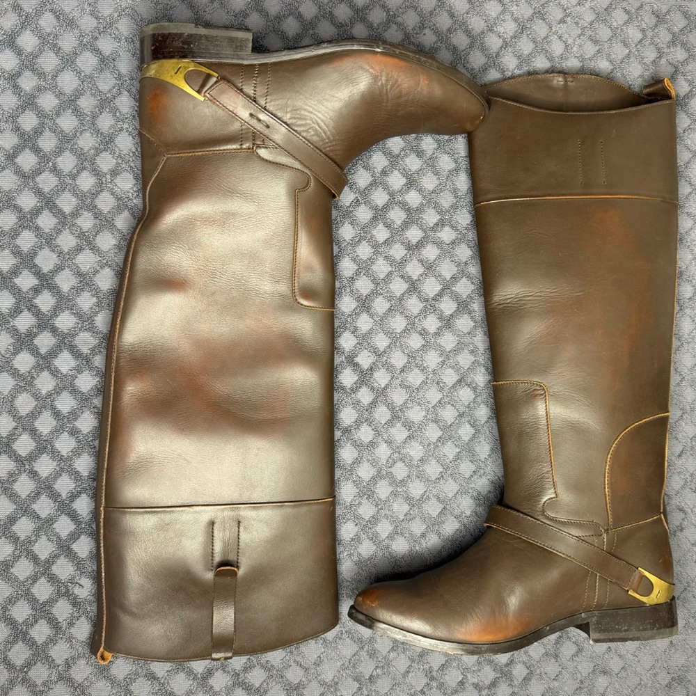 GOLDEN GOOSE CHARLIE WOMEN BOOTS IN DARK BROWN LEATHER & CLAMO ON THE HEEL - Picture 4 of 15